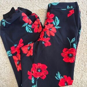 Express Black Floral Women's Joggers